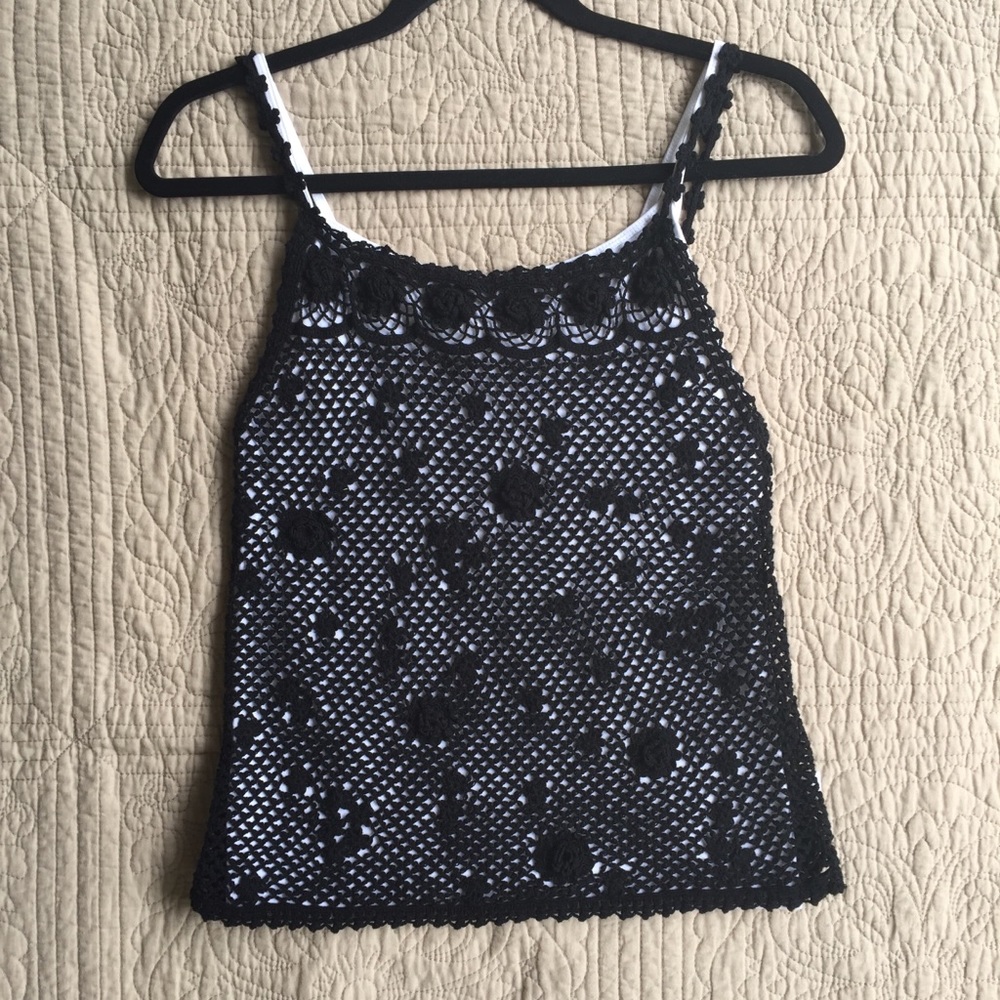 Floral Crochet Knit Cami
